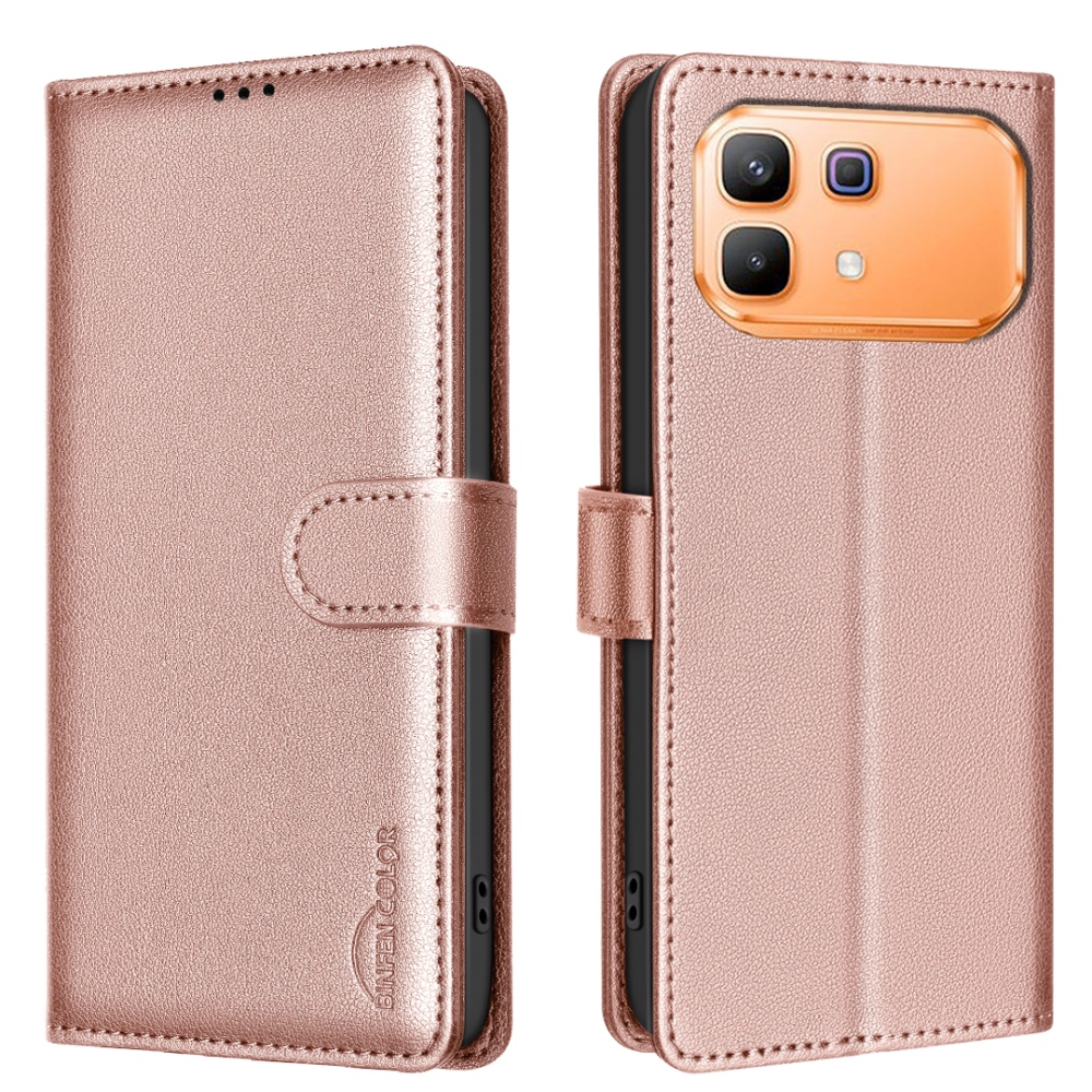 BINFEN könyvtáska Infinix Note 60 5G/Note 60 Pro 5G - rózsaarany