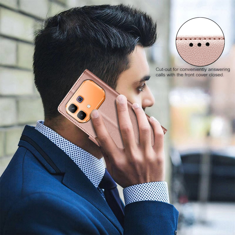 BINFEN könyvtáska Infinix Note 60 5G/Note 60 Pro 5G - rózsaarany