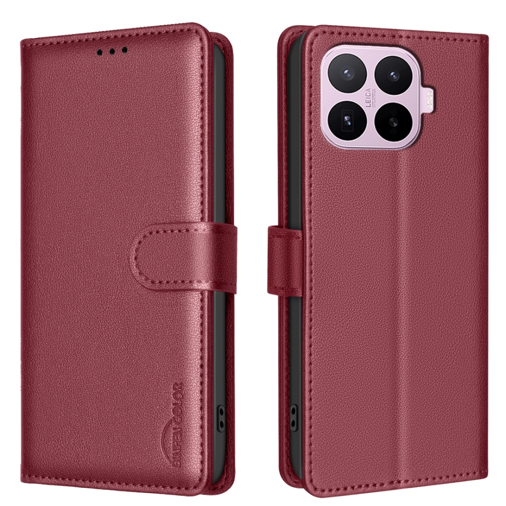 BINFEN könyvformájú tok a Xiaomi 17T Pro-hoz – piros