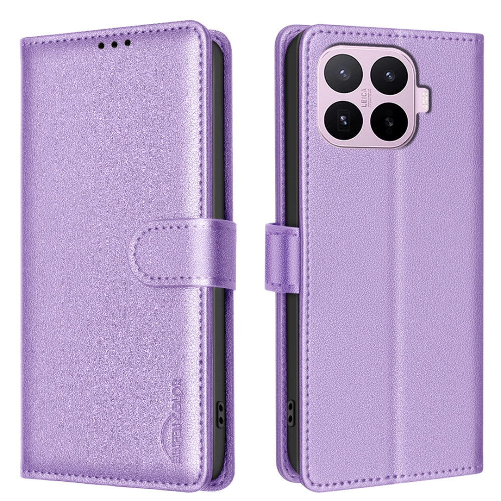 BINFEN könyvformájú tok a Xiaomi 17T Pro-hoz – lila