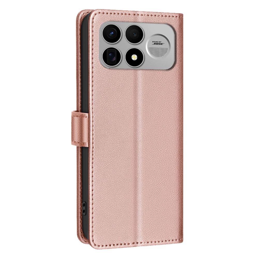 BINFEN könyvformájú tok a Xiaomi Poco F9 Ultra/F8 Ultra 5G-hez – rózsaszín-arany