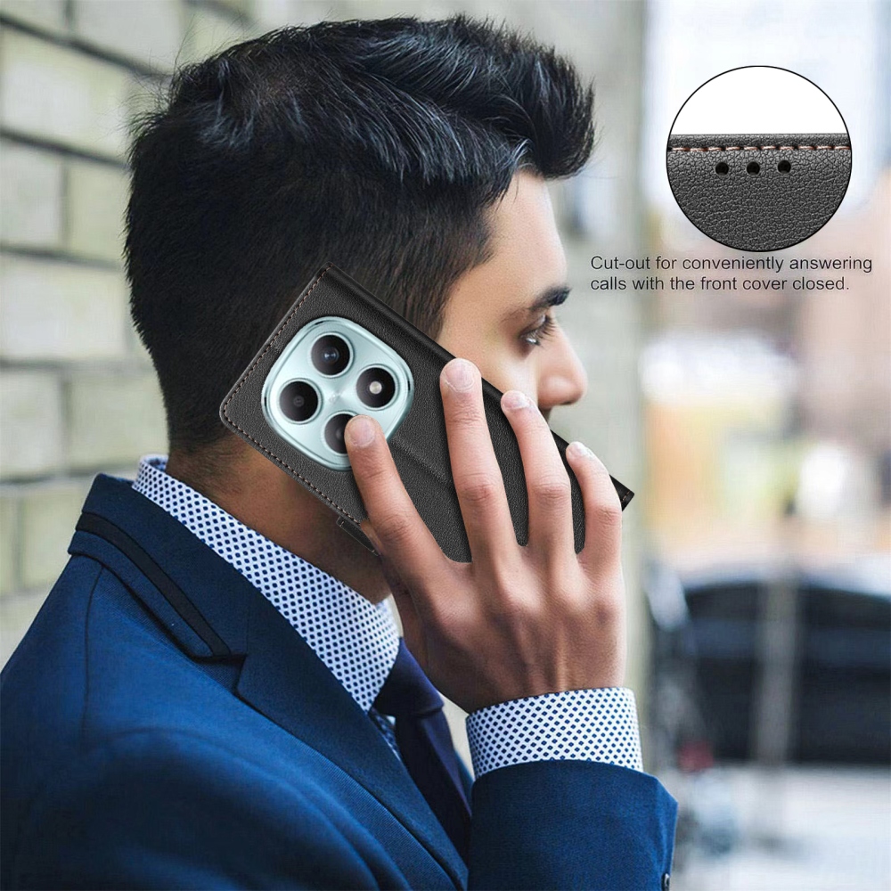 BINFEN könyv tok a Xiaomi Poco M8 5G/Redmi Note 15 5G/Note 15 4G számára - fekete