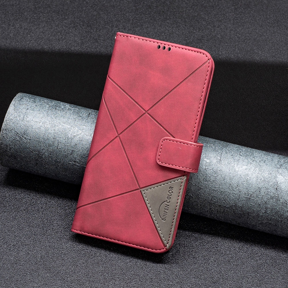 BINFEN könyvformájú tok a Xiaomi Redmi 17 4G/5G-hez – piros