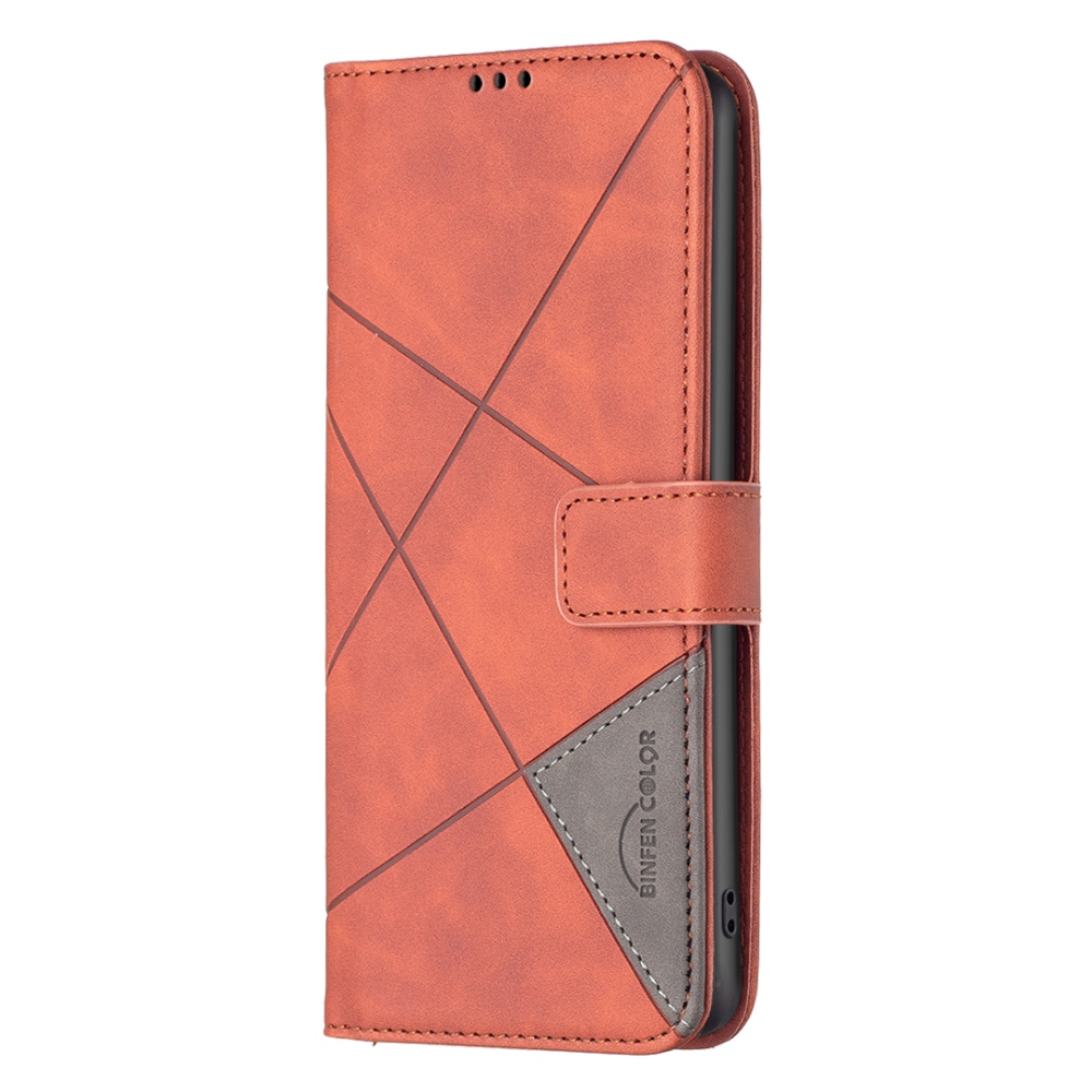 BINFEN könyvformájú tok a Xiaomi Redmi 17 4G/5G-hez – barna