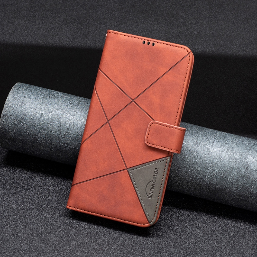 BINFEN könyvformájú tok a Xiaomi Redmi 17 4G/5G-hez – barna