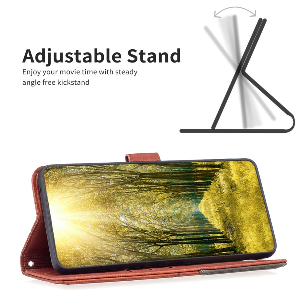 BINFEN könyvformájú tok a Xiaomi Redmi 17 4G/5G-hez – barna