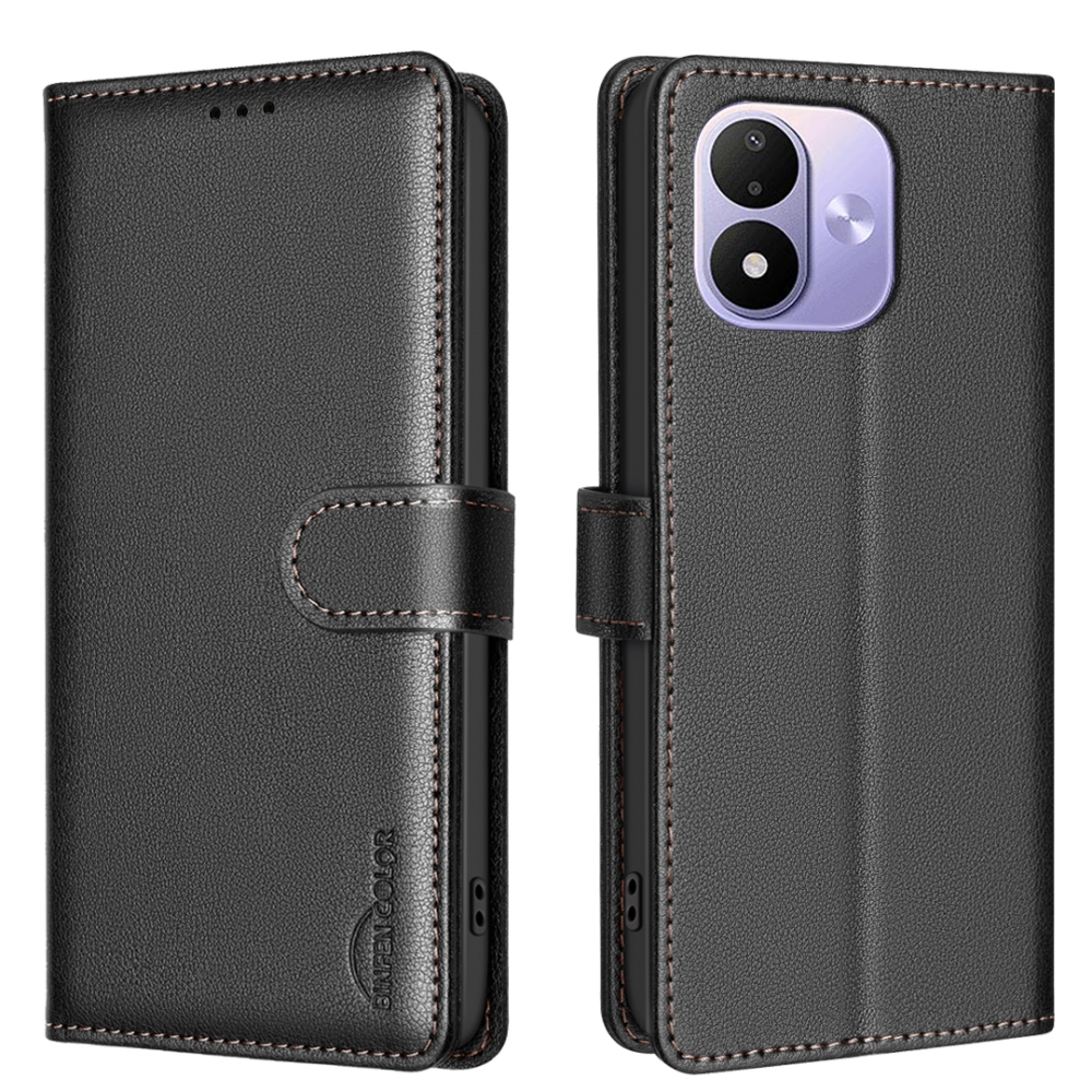BINFEN könyvszerű tok a Xiaomi Redmi Note 17 Pro 5G-hez – fekete