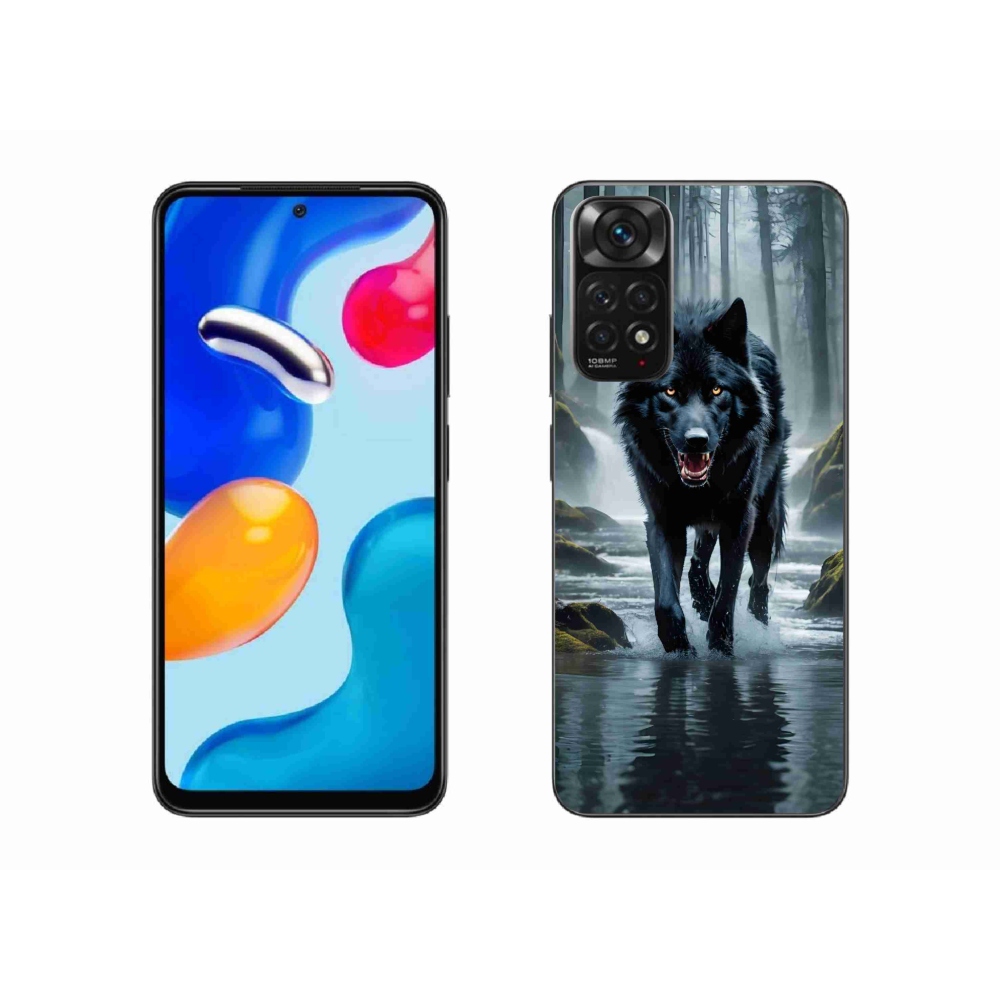 Gél borítás mmCase a Xiaomi Redmi Note 11 4G-hez - fekete farkas