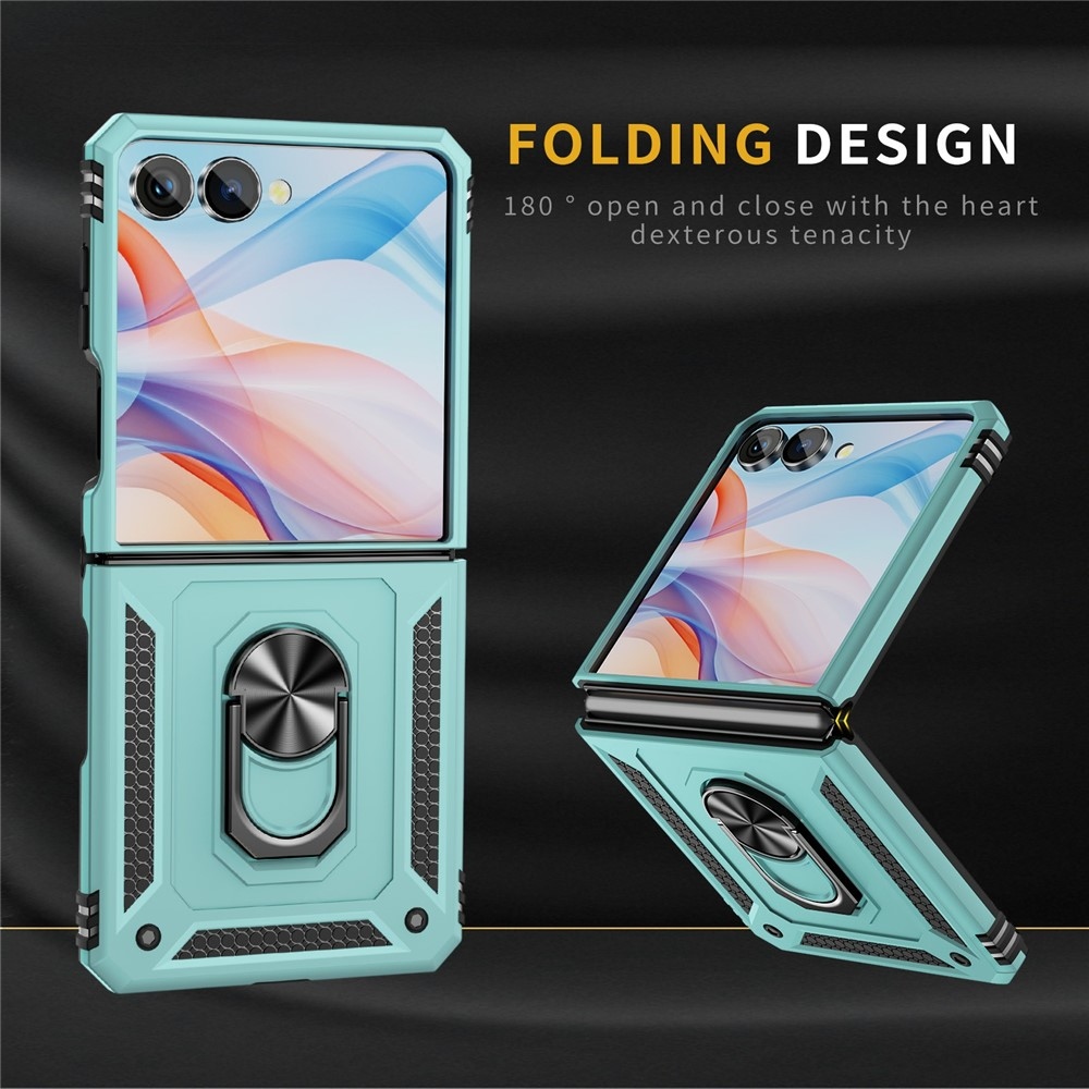 Gyűrűálló borítás Samsung Galaxy Z Flip7 5G készülékhez - kék-zöld