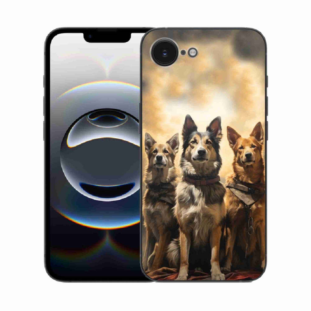 Zselés borítás mmCase iPhone 16e készülékhez - három kutya