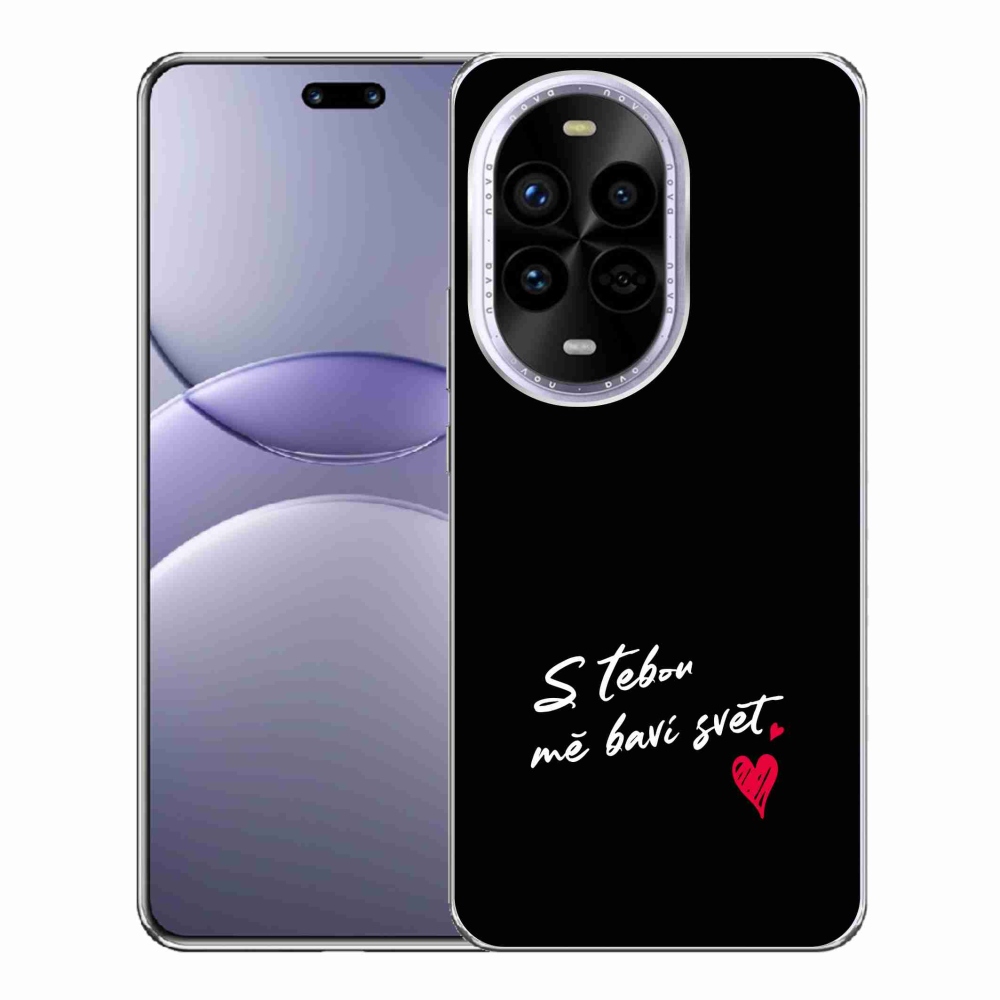 Gél borító mmCase a Huawei Nova 13 Pro 5G-n - szerelmes szöveg 1 fekete háttér