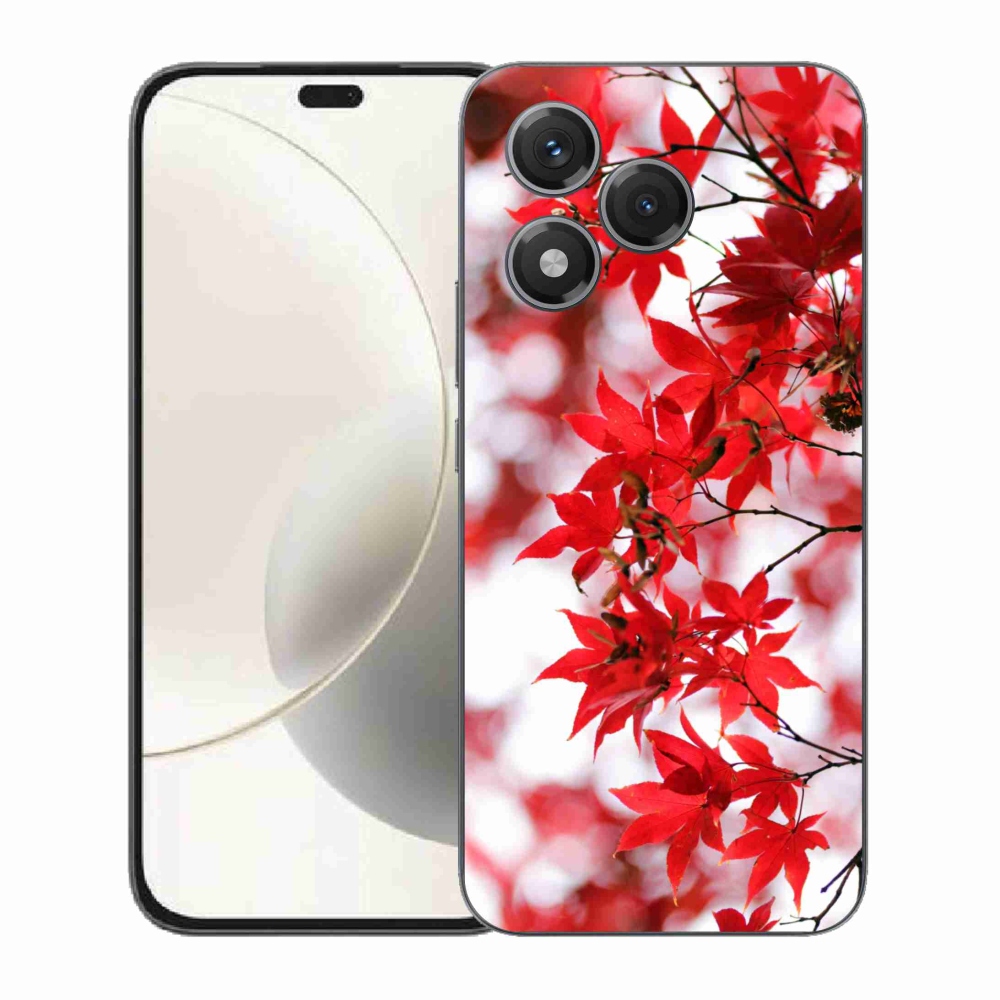 Zselés borító mmCase a Honor 400 Lite-hoz - piros levelek