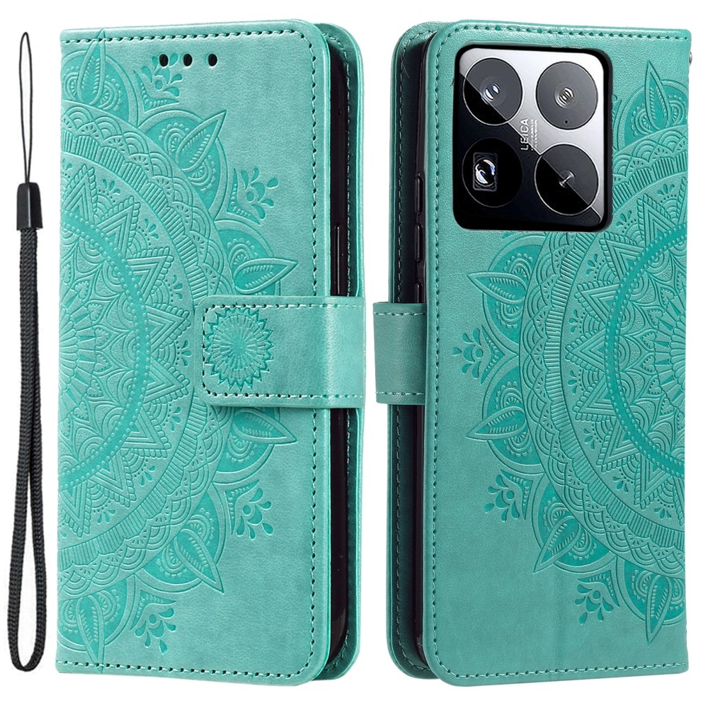 Mandala könyv tok a Xiaomi 15 Pro-hoz - teal színű