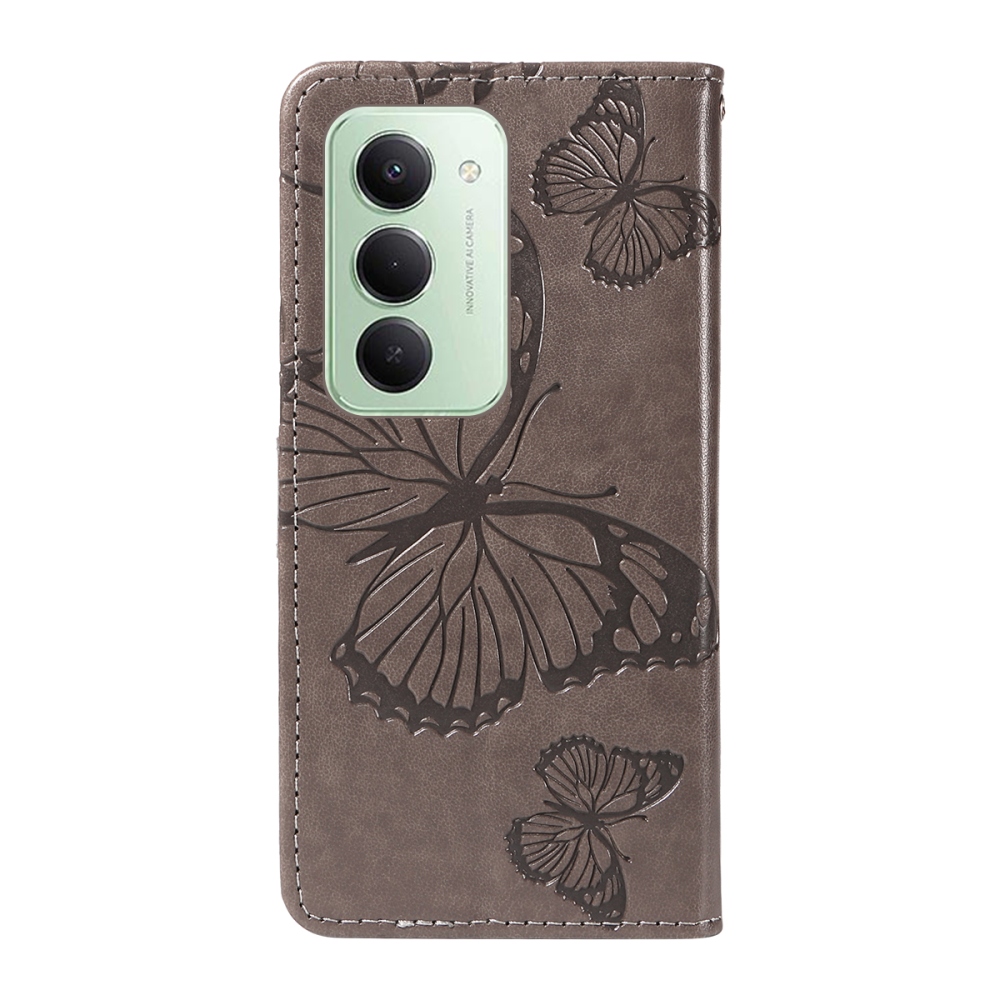 Nagy pillangó könyv tok Xiaomi Redmi 15 4G (171mm) - szürke