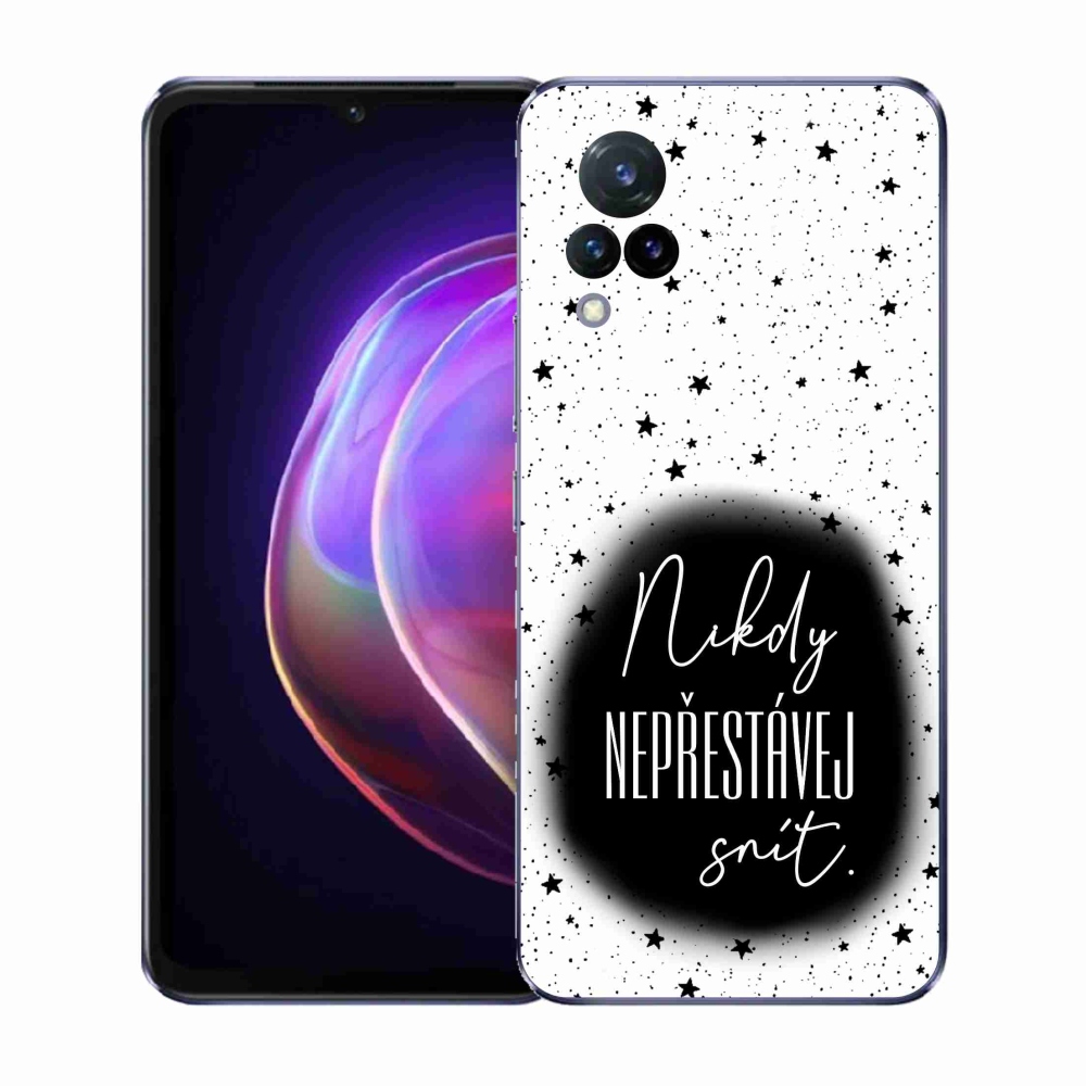 Gél borító mmCase a Vivo V21 4G/5G - idézet 1 fekete és fehér háttérrel