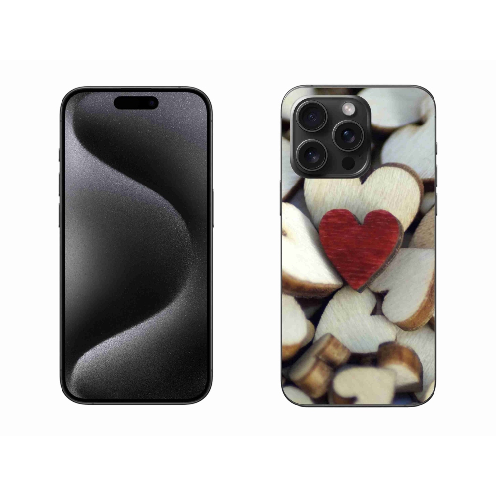 Zselés borítás mmCase iPhone 15 Pro Max készülékhez - gravírozott piros szív