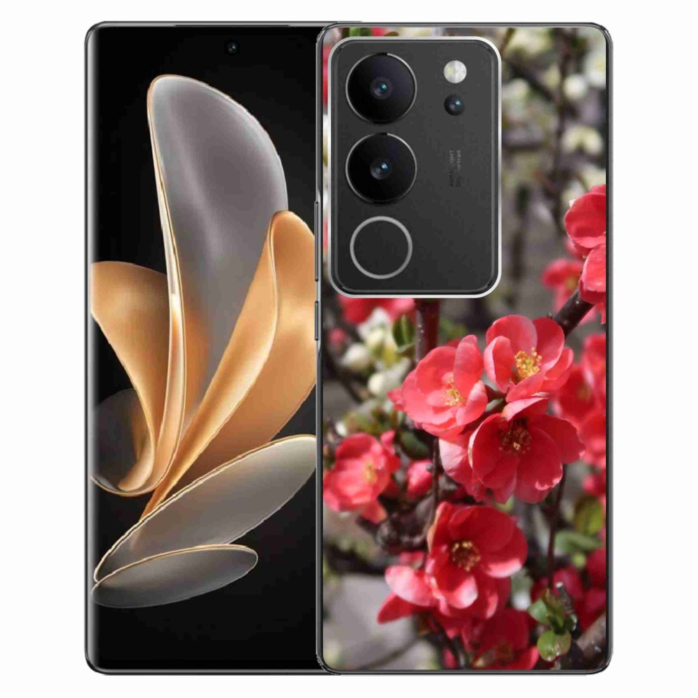 Gél borító mmCase a Vivo V29 5G-hez - piros virágok