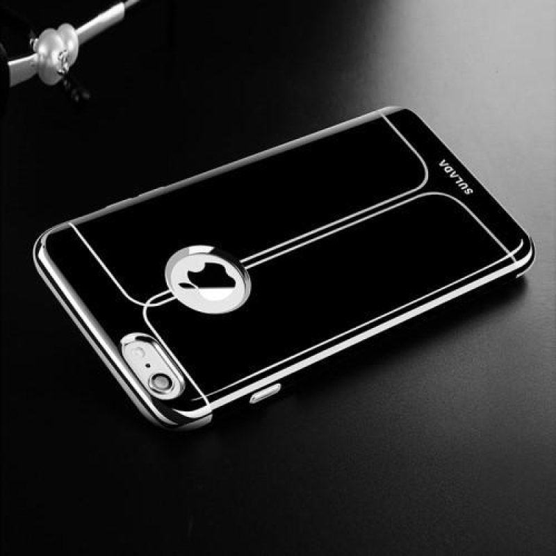 Fekete elegáns zselés tok iPhone 6s Plus és 6 Plus készülékhez - ezüst színben