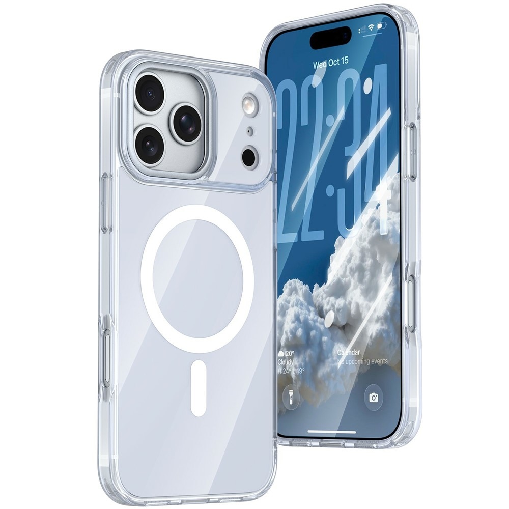 Bleeze gél tok merev hátlappal és MagSafe-kompatibilis az iPhone 18 Pro Max/17 Pro Max készülékekhez – fehér