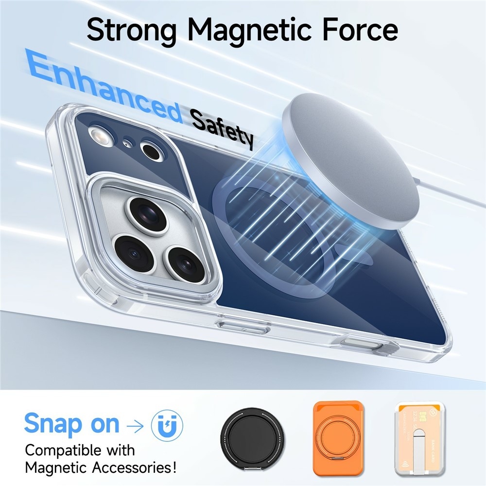 Bleeze gél tok merev háttámlával és MagSafe-vel az iPhone 18 Pro Max/17 Pro Max készülékekhez – kék