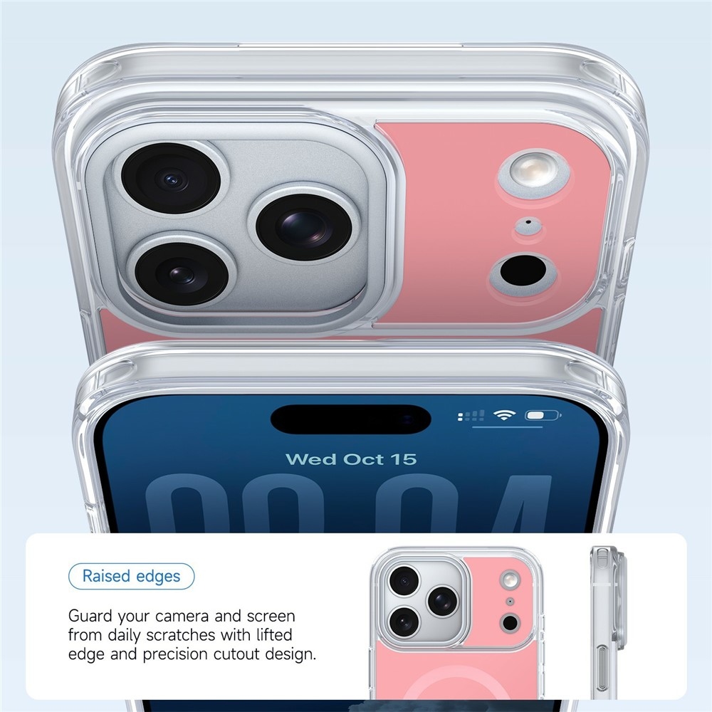 Bleeze gél tok merev háttámlával és MagSafe-kompatibilis az iPhone 18 Pro Max/17 Pro Max készülékekhez – rózsaszín