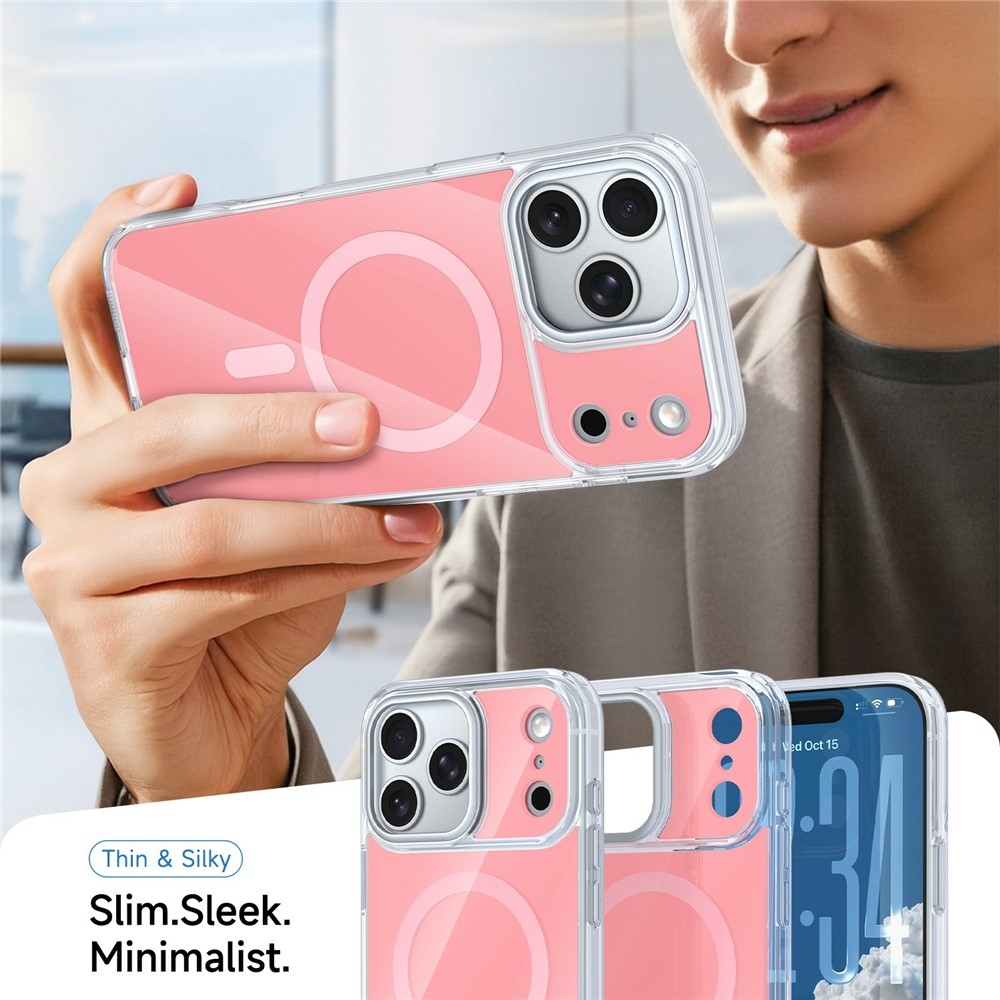 Bleeze gél tok merev háttámlával és MagSafe-kompatibilis az iPhone 18 Pro Max/17 Pro Max készülékekhez – rózsaszín