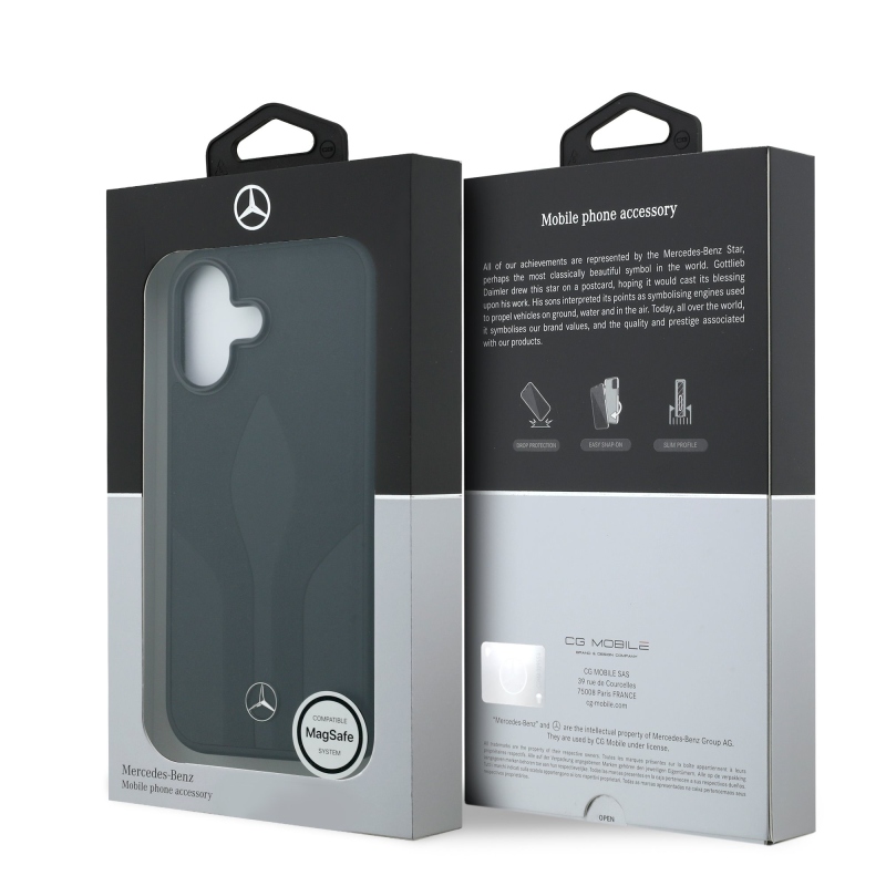 Mercedes Leather The Move MagSafe hátlap az iPhone 17 készülékhez Fekete