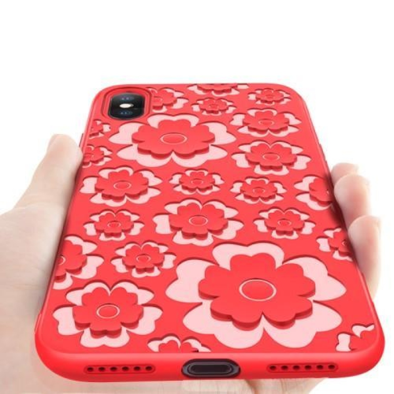 Bloom 3D zselés tok iPhone X készülékhez - piros