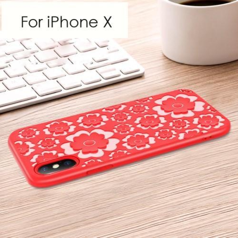 Bloom 3D zselés tok iPhone X készülékhez - piros