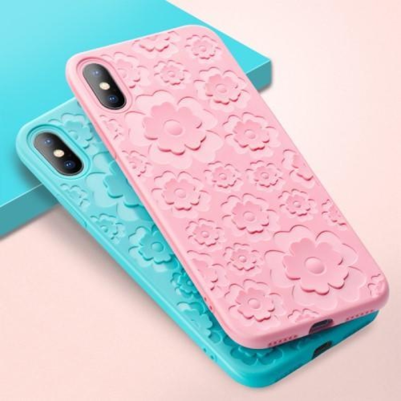 Bloom 3D zselés tok iPhone X készülékhez - teáskék színű