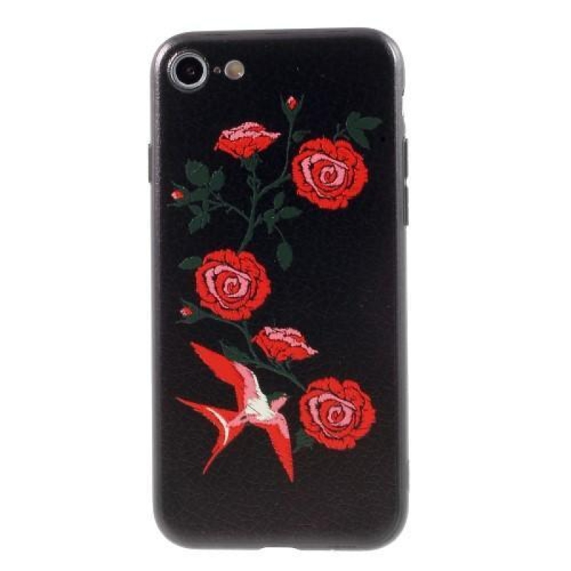 Bloom zselés tok iPhone 8 és iPhone 7 készülékhez - rózsa és madár