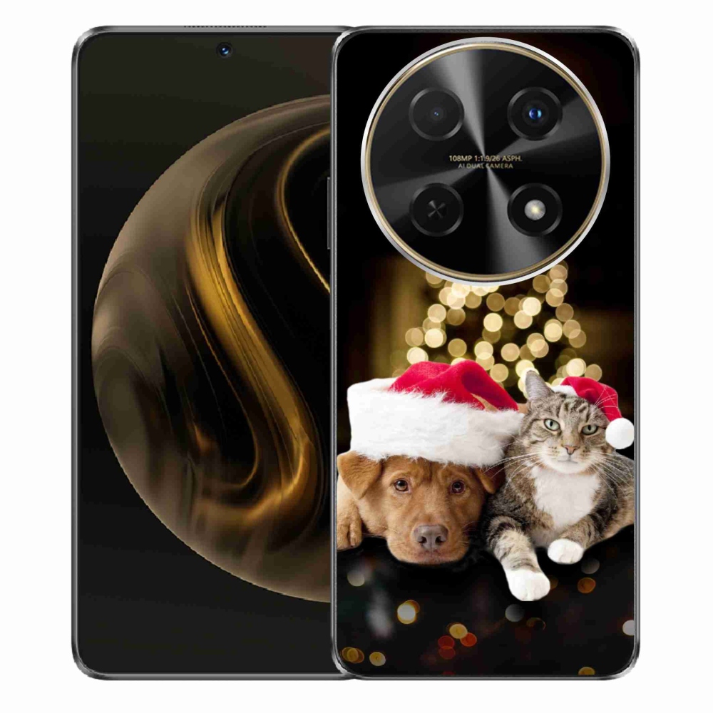 Gél borító mmCase a Huawei Nova 12i számára - Karácsonyi kutya és macska
