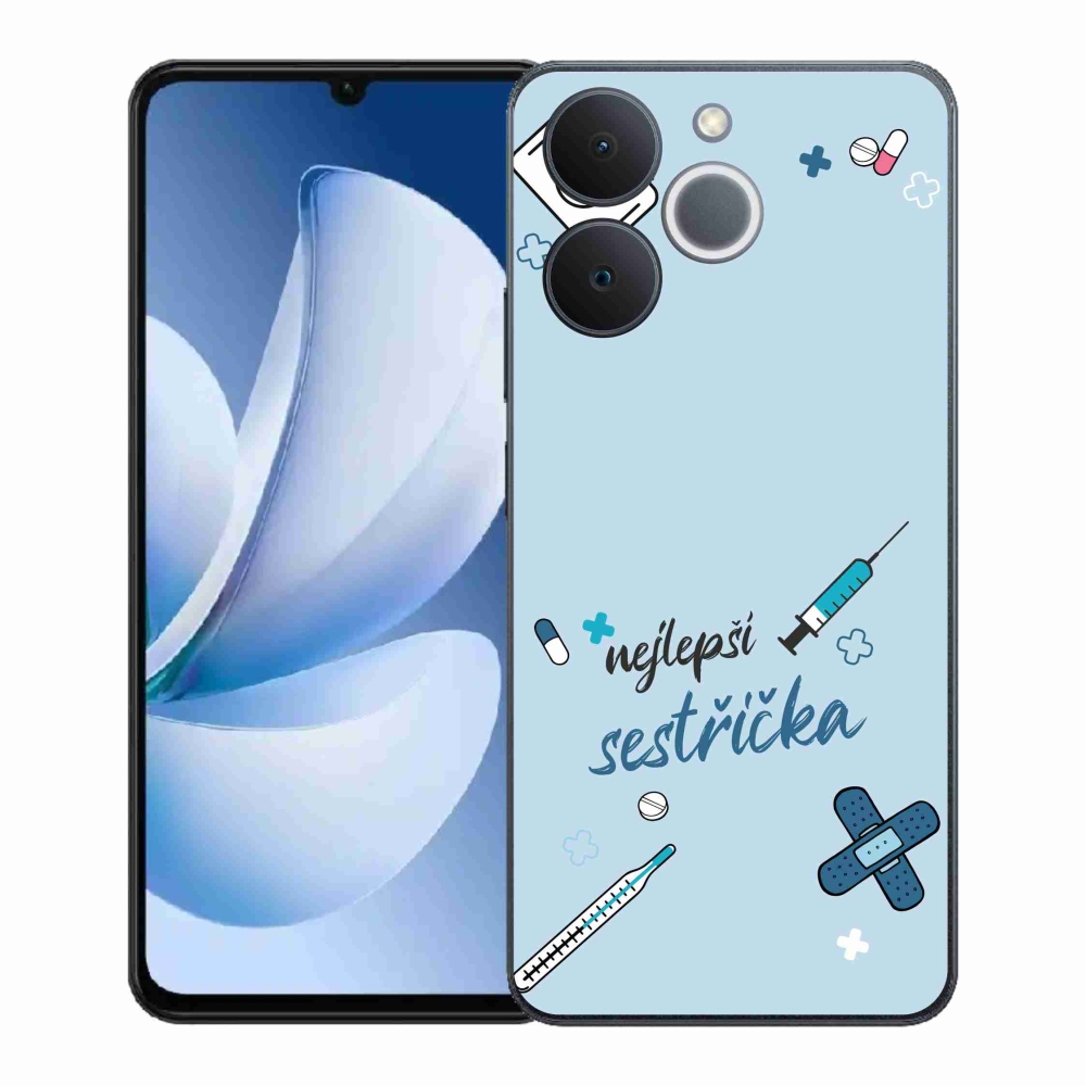 Gél borító mmCase a Realme Note 70T - legjobb kishúg kék háttérrel