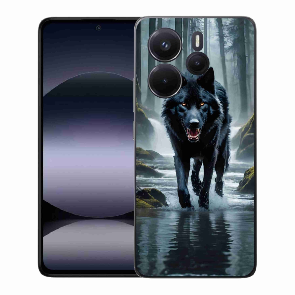 Gél borítás mmCase a Xiaomi Redmi Note 14-hez - fekete farkas