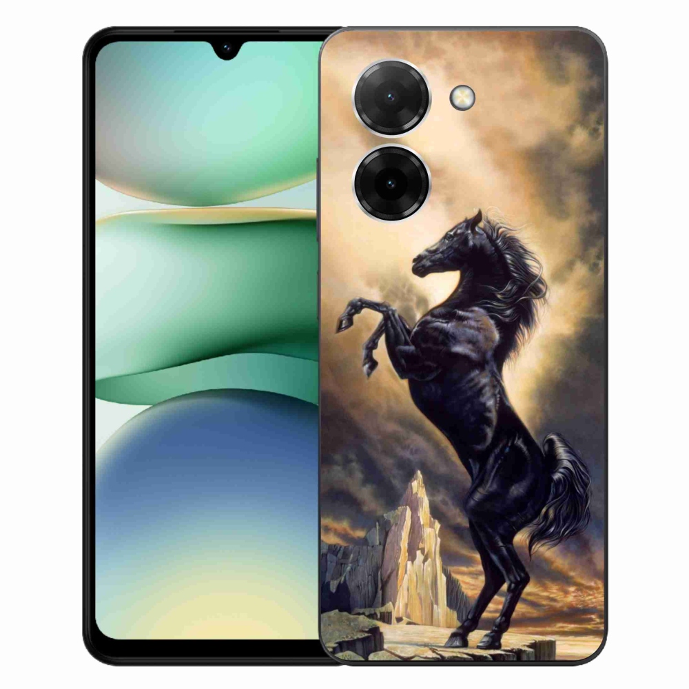 Gél borítás mmCase a Xiaomi Redmi A5 (173.45x79.35x8.45mm) - fekete rajzfilm lóhoz