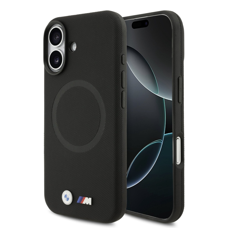 BMW M FW Metal Logo hátsó tok iPhone 17-hez, fekete