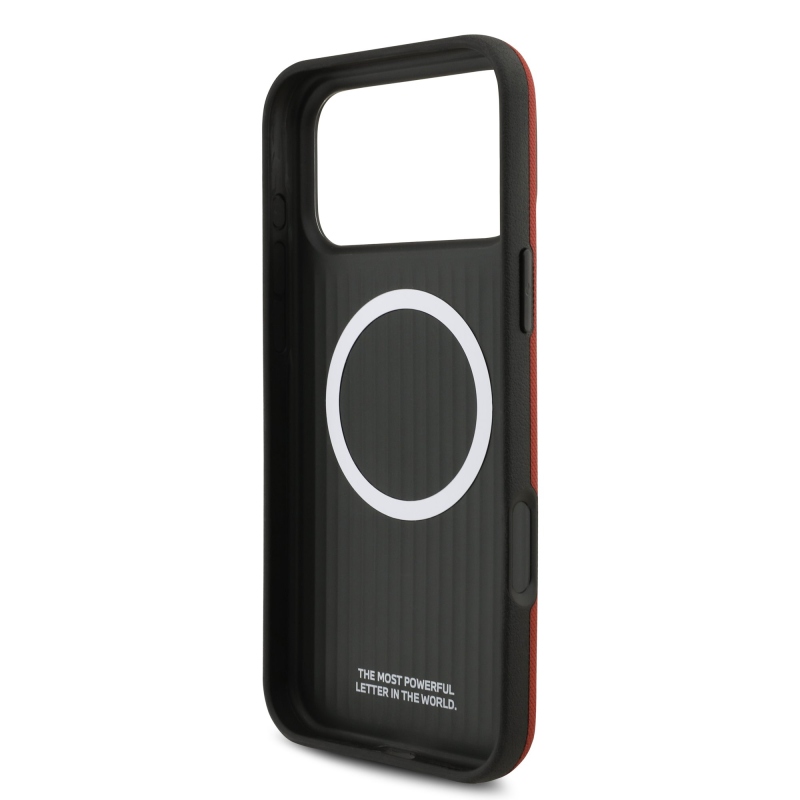 BMW M FW Metal Logo hátsó tok iPhone 17 Pro Max-hoz, piros