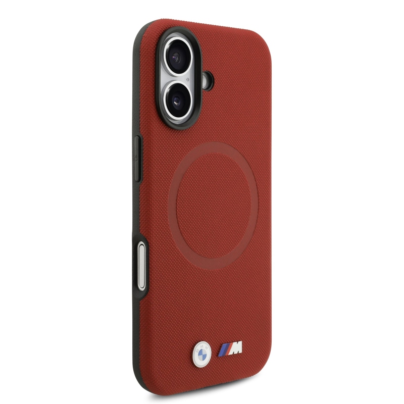 BMW M FW Metal Logo hátsó tok iPhone 17-hez, piros