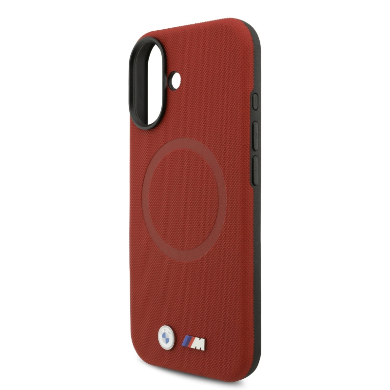 BMW M FW Metal Logo hátsó tok iPhone 17-hez, piros