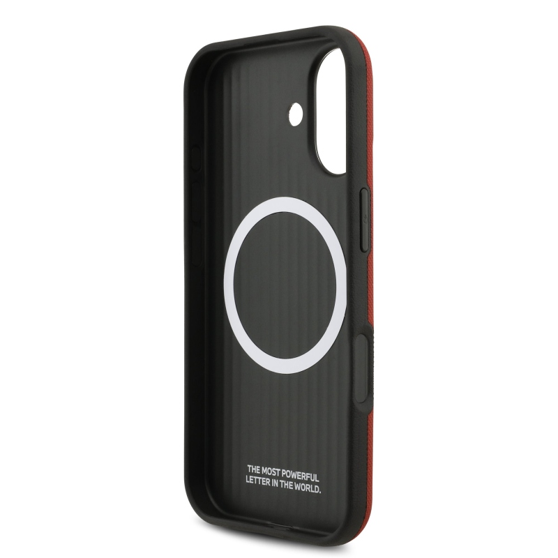 BMW M FW Metal Logo hátsó tok iPhone 17-hez, piros