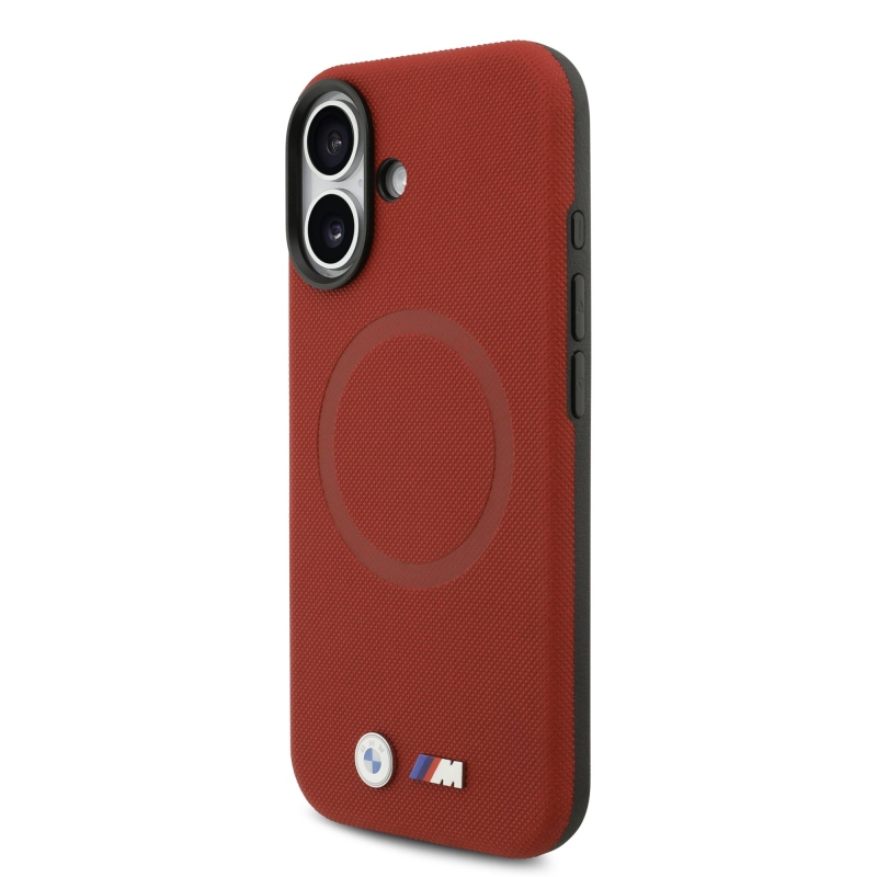 BMW M FW Metal Logo hátsó tok iPhone 17-hez, piros