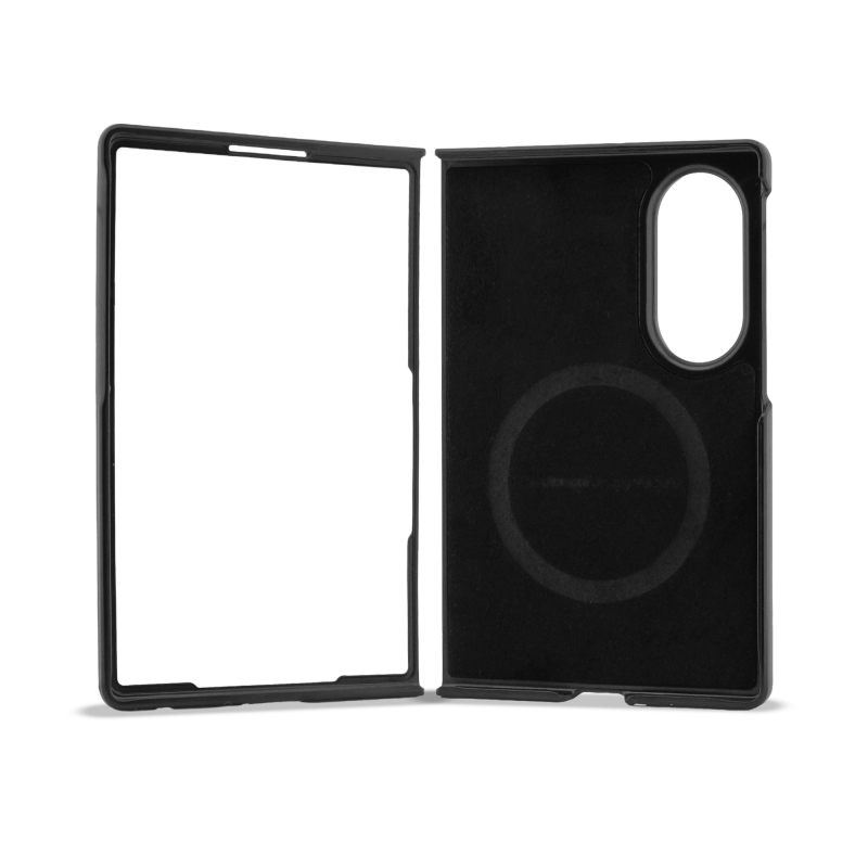 BMW M PU perforált, háromszínű csíkos, mágneses hátsó burkolat a Samsung Galaxy Z Fold 8-hoz, fekete