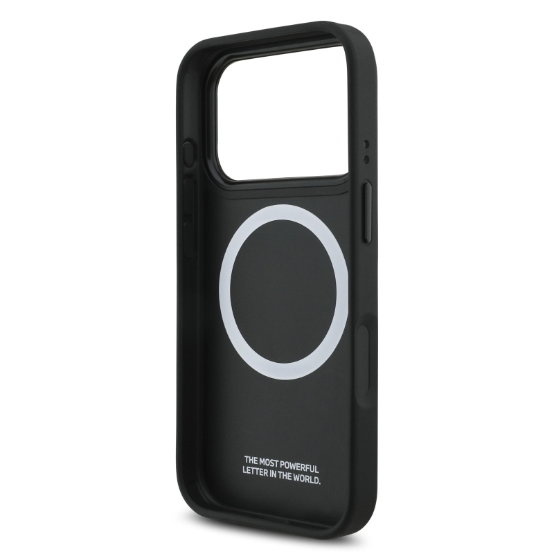 BMW M háromszínű, perforált mintázatú MagSafe tok iPhone 17 Pro-hoz, fekete