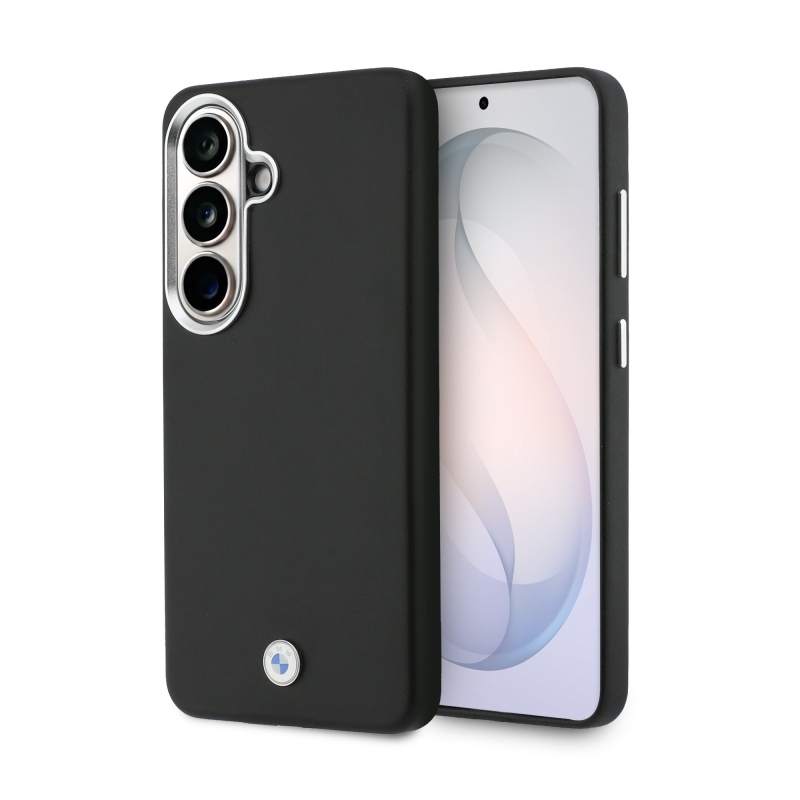 BMW Signature PU bőr fém logó logó mágneses hátlap Samsung Galaxy S26 fekete