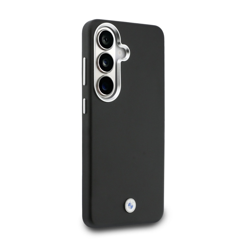 BMW Signature PU bőr fém logó logó mágneses hátlap Samsung Galaxy S26 fekete