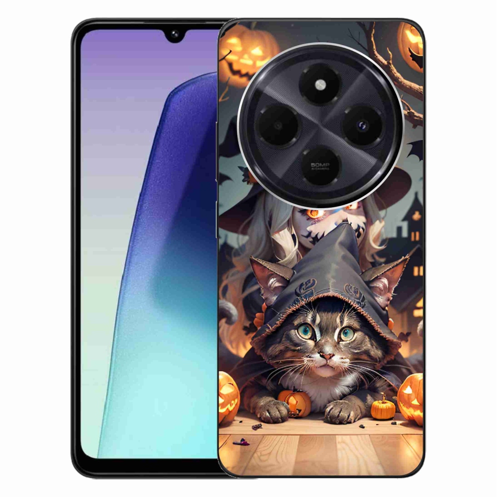 Gél borítás mmCase a Xiaomi Redmi 14C/Poco C75-hez - boszorkány macskával