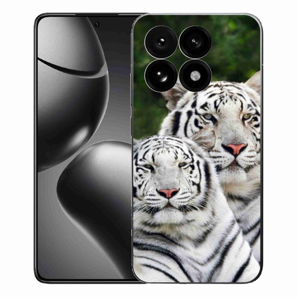 Gél borítás mmCase a Xiaomi 15T-hez - fehér tigrisek