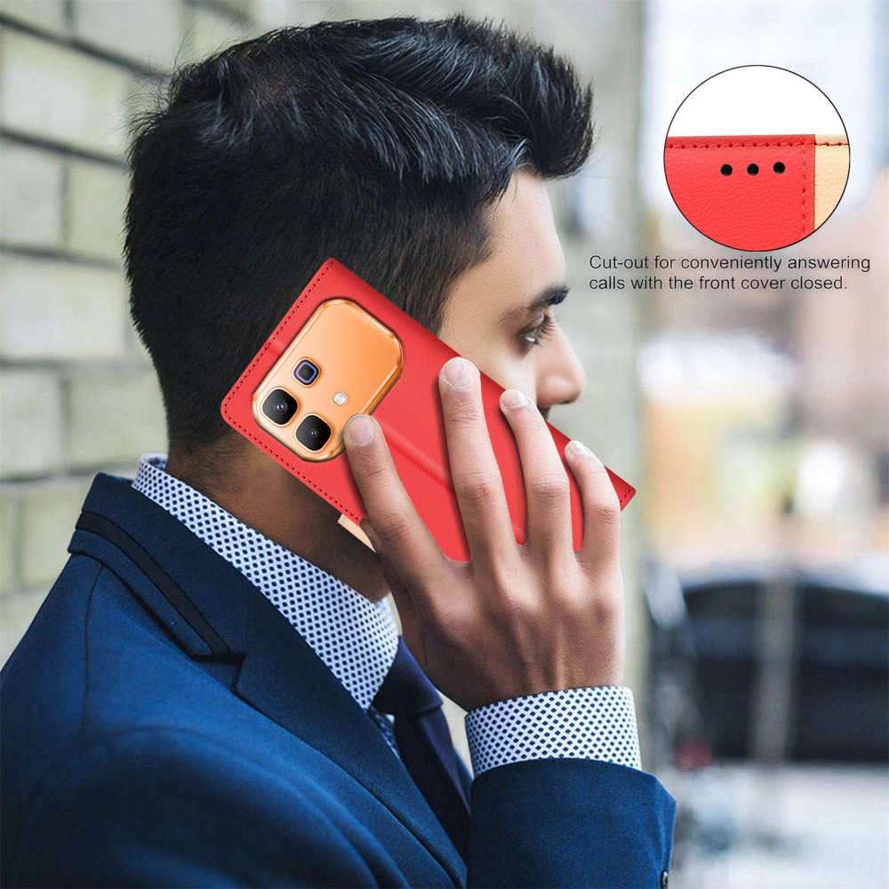 BNF DUO könyvtáska Infinix Note 60 5G/Note 60 Pro 5G - piros