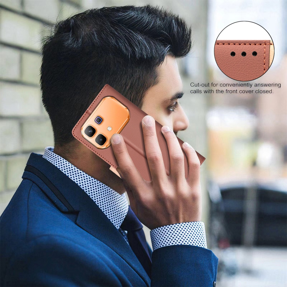 BNF DUO könyvtáska Infinix Note 60 5G/Note 60 Pro 5G - barna színben