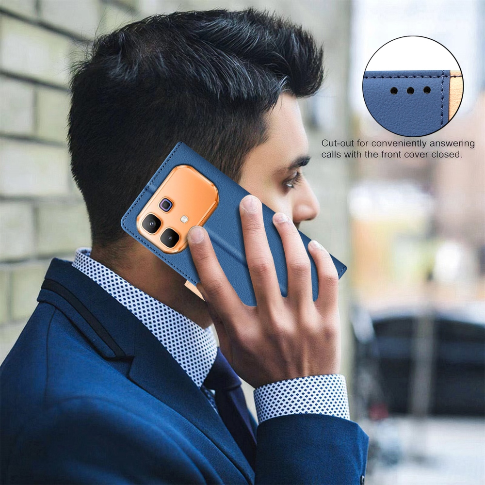 BNF DUO könyvtáska Infinix Note 60 5G/Note 60 Pro 5G - kék